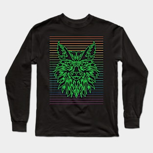 Retro Cat - Green Version Long Sleeve T-Shirt